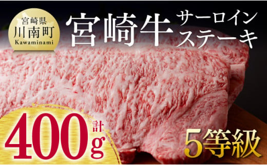 ５等級！ 宮崎牛 サーロインステーキ 400g 4大会連続日本一 ミヤチク 牛 肉 牛肉 国産 九州産 宮崎県産 黒毛和牛 和牛 サーロイン ステーキ 