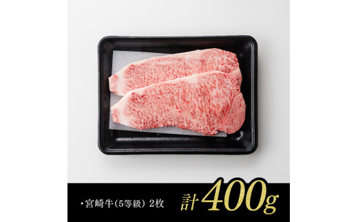 ５等級！ 宮崎牛 サーロインステーキ 400g 4大会連続日本一 ミヤチク 牛 肉 牛肉 国産 九州産 宮崎県産 黒毛和牛 和牛 サーロイン ステーキ 