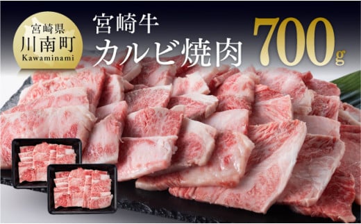 宮崎牛 カルビ 焼肉 700g (350g×2) 選べる発送月 肉 牛 牛肉 黒毛和牛 BBQ