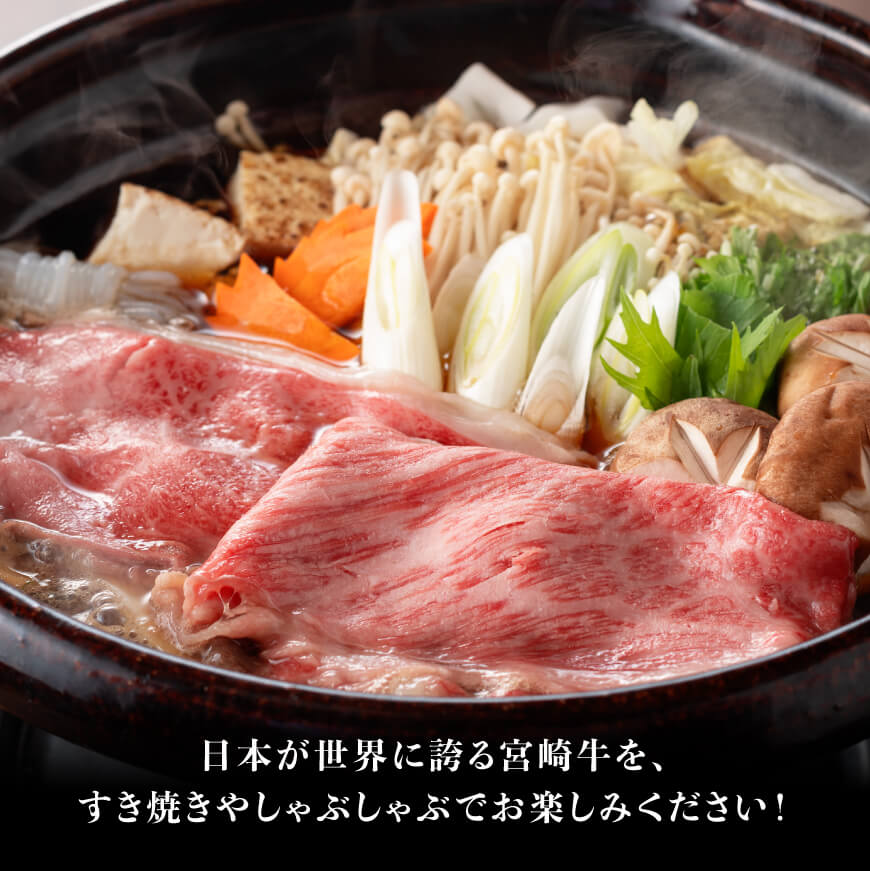 【令和7年9月発送分】宮崎牛 赤身（ウデorモモ）すきしゃぶ500g+粗挽きウインナー 【 肉 牛肉 ウデ モモ すき焼き しゃぶしゃぶ 焼きしゃぶ 黒毛和牛 ウインナー 国産 九州産 】