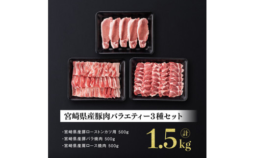 宮崎県産豚肉バラエティ３種セット 肉 豚肉 ぶた 国産 ミヤチク とんかつ やきにく カタロース 