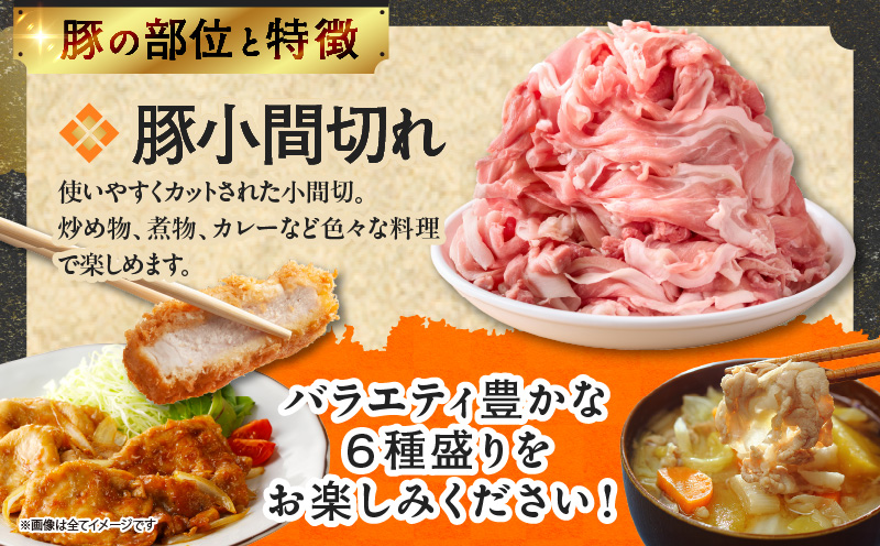 宮崎県産豚肉6種盛り合わせセット(合計4.1kg) 肉 豚 豚肉 おかず 国産_T030-204