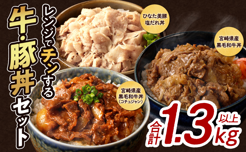 レンジでチンする牛・豚丼セット(合計1.3kg以上) _T030-026-MP