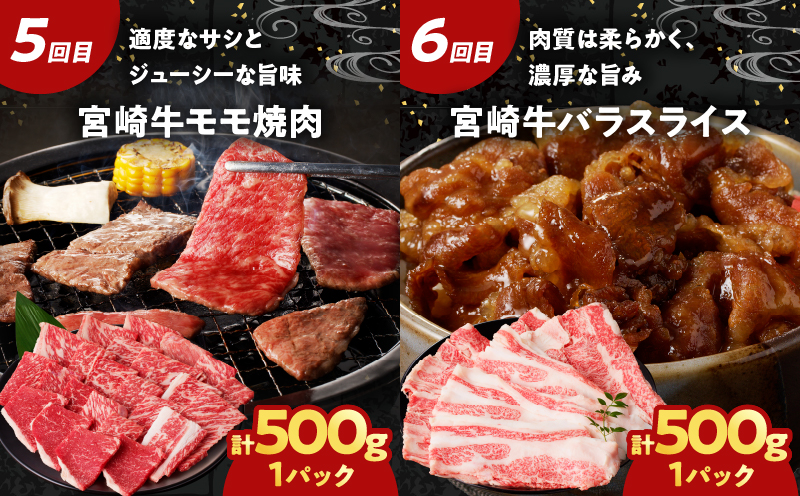 ≪6か月お楽しみ定期便≫宮崎牛味わい尽くしセット(総重量3.4kg) 肉 牛 牛肉 おかず 国産_T030-065-MP