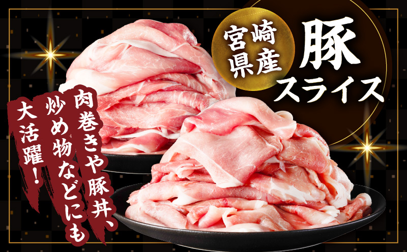 ≪訳あり≫宮崎県産豚スライス(ウデorモモ)&粗挽きウインナーセット合計1.44kg 肉 豚 豚肉 おかず 国産_T030-205