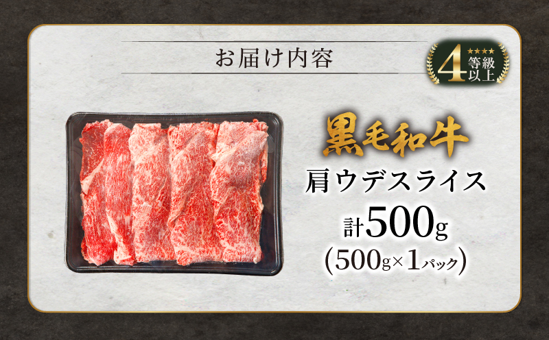 【2週間以内発送】生産者応援!!黒毛和牛肩ウデスライス　計500g_T030-078-MP