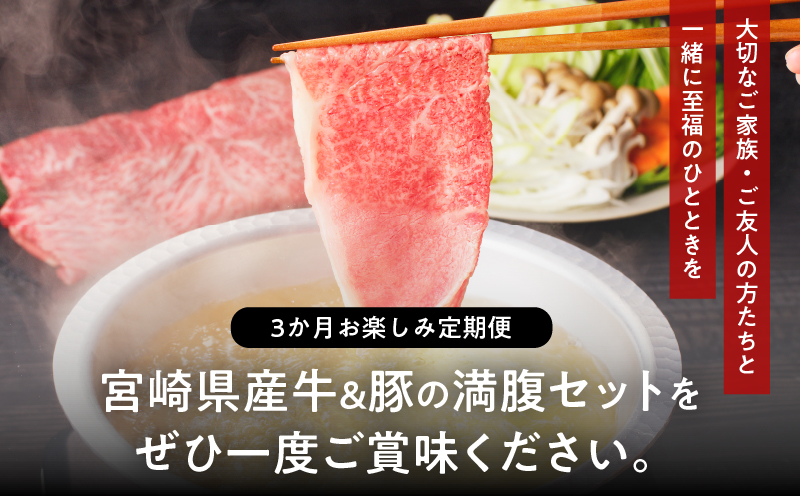 ≪3か月お楽しみ定期便≫宮崎県産牛＆豚の満腹セット(総重量3.5kg) 肉 牛 牛肉 豚肉 おかず 国産_T030-138-MP