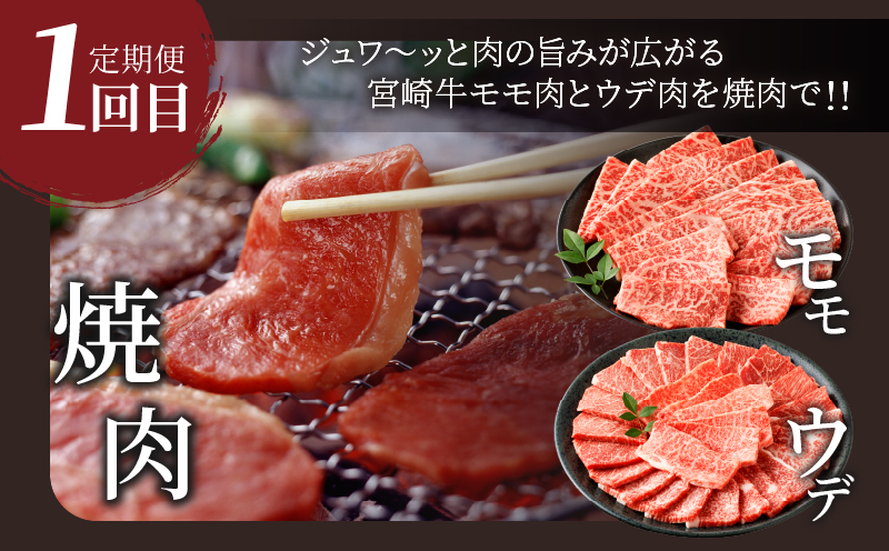 3か月お楽しみ定期便『宮崎牛よくばりセット』総重量2.4kg 肉 牛 牛肉 おかず 国産_T030-136-MP