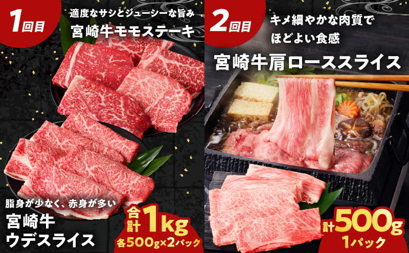 ≪6か月お楽しみ定期便≫宮崎牛味わい尽くしセット(総重量3.4kg) 肉 牛 牛肉 おかず 国産_T030-065-MP