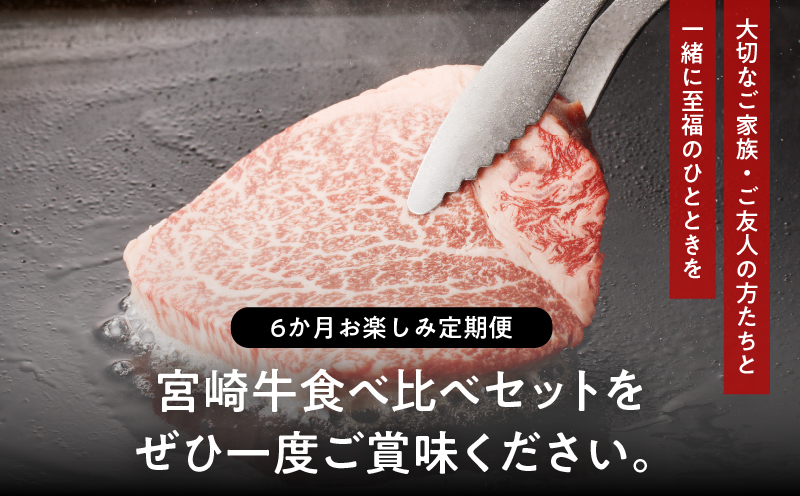 ≪6か月お楽しみ定期便≫宮崎牛食べ比べセット(総重量2.7kg) 肉 牛 牛肉 おかず 国産_T030-139-MP