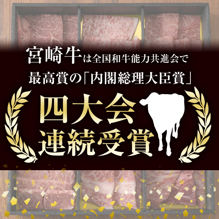 【定期便・全6回】宮崎牛定期便＜Aセット・焼肉＞ お楽しみ便 牛肉 国産 定期 ヒレ肉 モモ ウデ ロース バラ 宮崎県産 黒毛和牛 焼肉 ステーキ 【R-100】【ミヤチク】