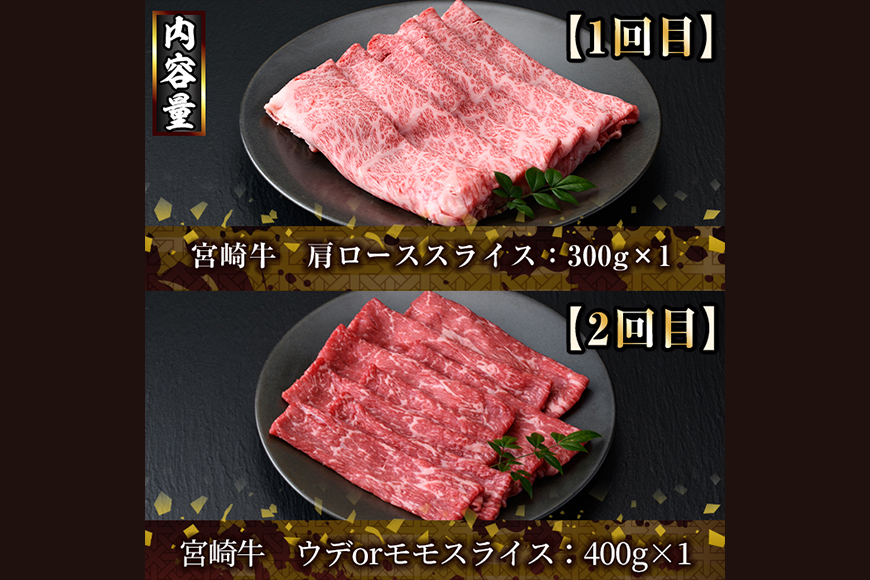 【定期便・全6回(連続)】宮崎牛定期便＜Bセット＞お楽しみ 牛肉 国産 定期 ヒレ肉 ひれにく モモ ウデ ロース バラ スライス 宮崎県産 黒毛和牛 焼肉 ステーキ しゃぶしゃぶ すき焼き【R-68】【株式会社ミヤチク】